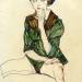Sitting Woman in a Green Blouse